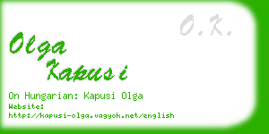 olga kapusi business card